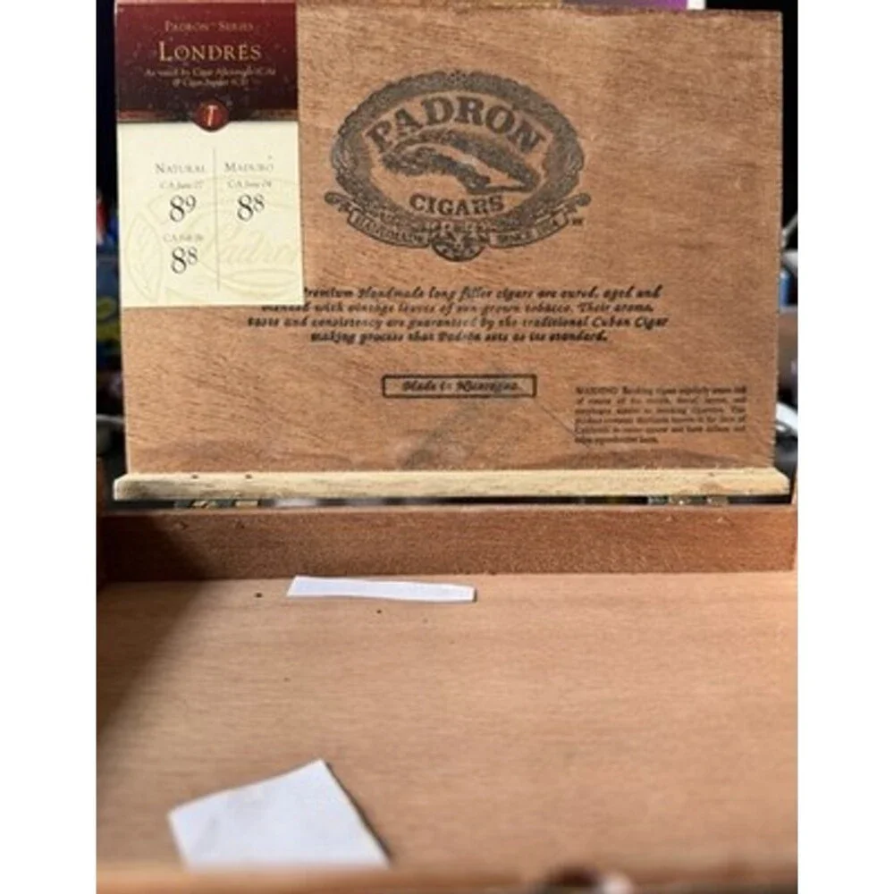 Vintage Padron Londres Wooden Cigar Box 9X7 CRAFTS ORGANIZER TABLE DECOR
